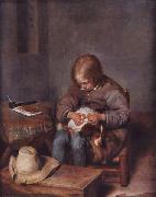 Gerard Ter Borch, Knabe floht seinen Hund